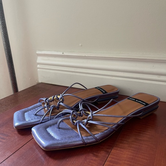 NWOT Anthropologie Strappy Sandals (37, Purple) - Picture 5 of 6